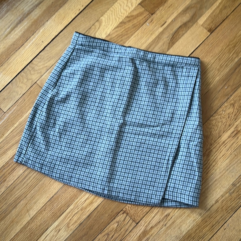 Abercrombie gray plaid faux wrap miniskirt, wool blend - NEW WITH TAGS